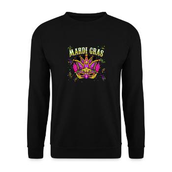 Cooler Karneval Mardi Gras - Unisex Pullover - Schwarz - Vorne - Alina (178cm) & Michal (187cm)