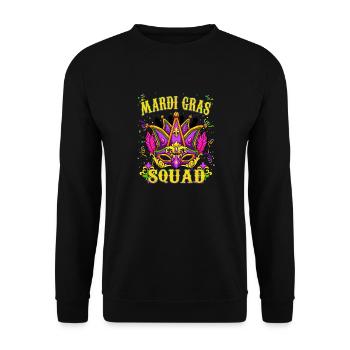 Cool Mardi Gras Design - Mardi Gras Squad - Unisex Sweatshirt - black - Front - Alina (178cm) & Michal (187cm)