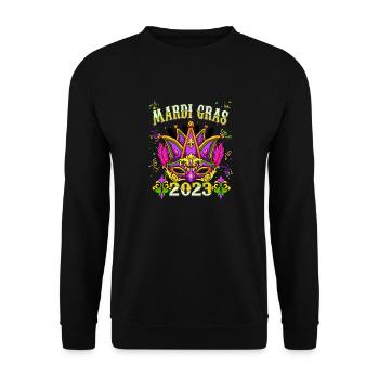 Mardi Gras 2023 - Mardi Gras Festival Celebration - Unisex Sweatshirt - black - Front - Alina (178cm) & Michal (187cm)