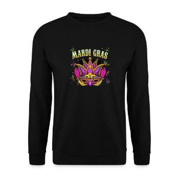 Cool Mardi Gras Mask - Mardi Gras - Unisex Sweatshirt - black - Front - Alina (178cm) & Michal (187cm)