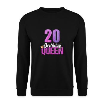 20 Years Old 20 Birthday Birthday Queen - Unisex Sweatshirt - black - Front - Alina (178cm) & Michal (187cm)