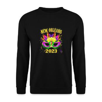 Mardi Gras de la Nouvelle-Orléans 2023 (Garantie du prix le plus bas) - Sweat-shirt Unisexe - noir - Devant - Alina (178cm) & Michal (187cm)