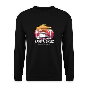 Santa Cruz California Summer Sun Palms Strand - Unisex Pullover - Schwarz - Vorne - Alina (178cm) & Michal (187cm)