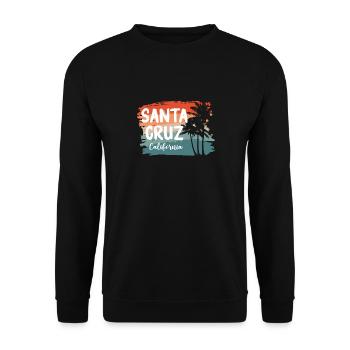 Santa Cruz California Summer Sun Palms Strand - Unisex Pullover - Schwarz - Vorne - Alina (178cm) & Michal (187cm)