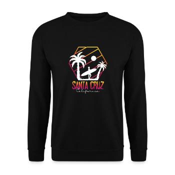 Santa Cruz California Summer Sun Palms Strand - Unisex Pullover - Schwarz - Vorne - Alina (178cm) & Michal (187cm)