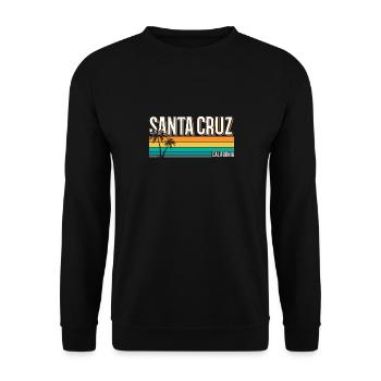 Santa Cruz California Summer Sun Palms Strand - Unisex Pullover - Schwarz - Vorne - Alina (178cm) & Michal (187cm)