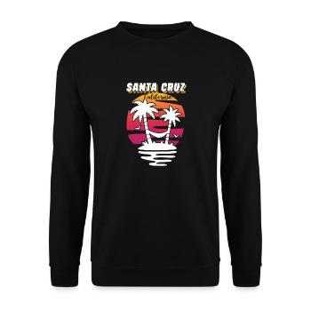 Santa Cruz California Summer Sun Palms Strand - Unisex Pullover - Schwarz - Vorne - Alina (178cm) & Michal (187cm)
