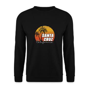 Santa Cruz California Summer Sun Palms Strand - Unisex Pullover - Schwarz - Vorne - Alina (178cm) & Michal (187cm)
