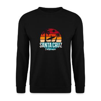 Santa Cruz California Summer Sun Palms Strand - Unisex Pullover - Schwarz - Vorne - Alina (178cm) & Michal (187cm)