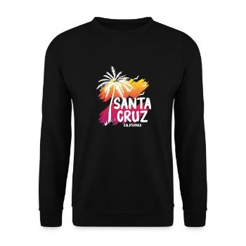 Santa Cruz California Summer Sun Palms Strand - Unisex Pullover - Schwarz - Vorne - Alina (178cm) & Michal (187cm)