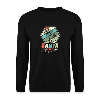 Santa Cruz California Summer Sun Palms Strand - Unisex Pullover - Schwarz - Vorne - Alina (178cm) & Michal (187cm)