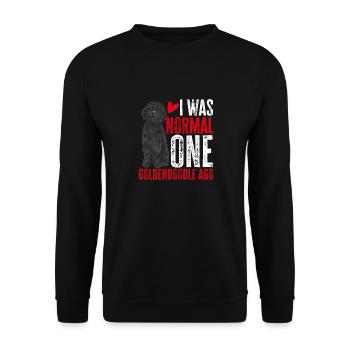 Chien Doodle Black Goldendoodle - Sweat-shirt Unisexe - noir - Devant - Alina (178cm) & Michal (187cm)