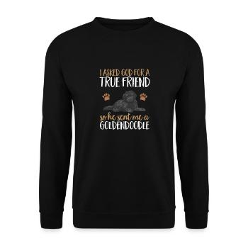 Chien Doodle Black Goldendoodle - Sweat-shirt Unisexe - noir - Devant - Alina (178cm) & Michal (187cm)