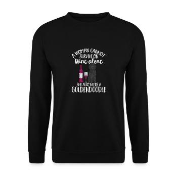Chien Doodle Black Goldendoodle - Sweat-shirt Unisexe - noir - Devant - Alina (178cm) & Michal (187cm)