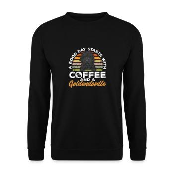 Chien Doodle Black Goldendoodle - Sweat-shirt Unisexe - noir - Devant - Alina (178cm) & Michal (187cm)