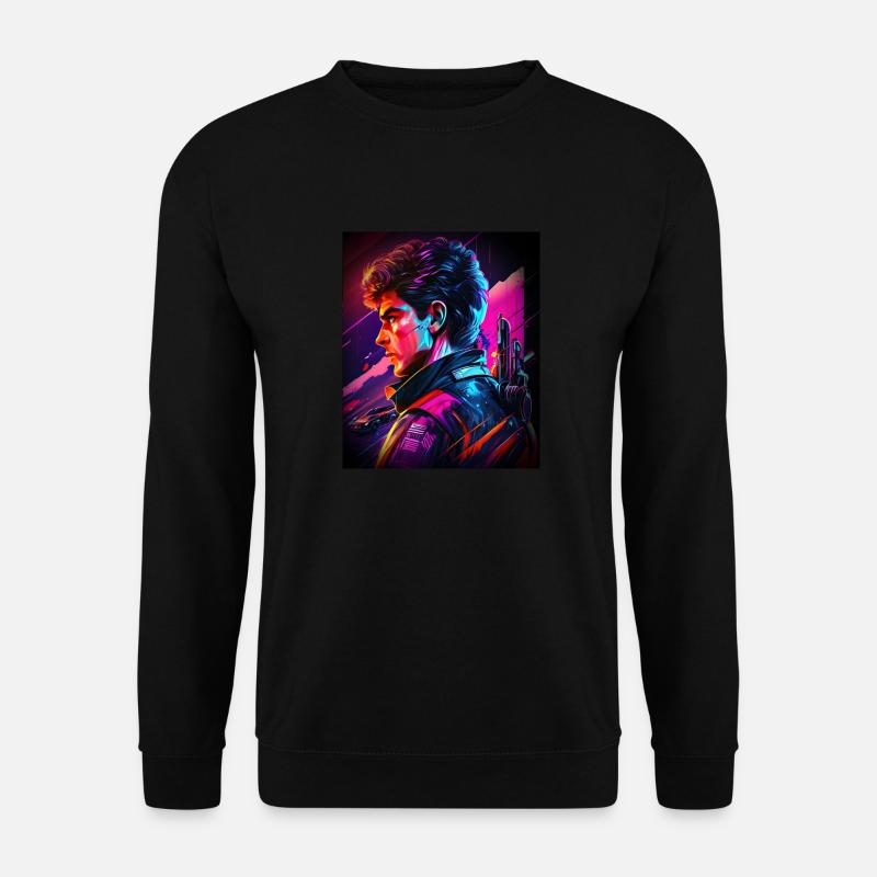 Retrowave Synthwave 80s Design - Unisex Pullover - Schwarz