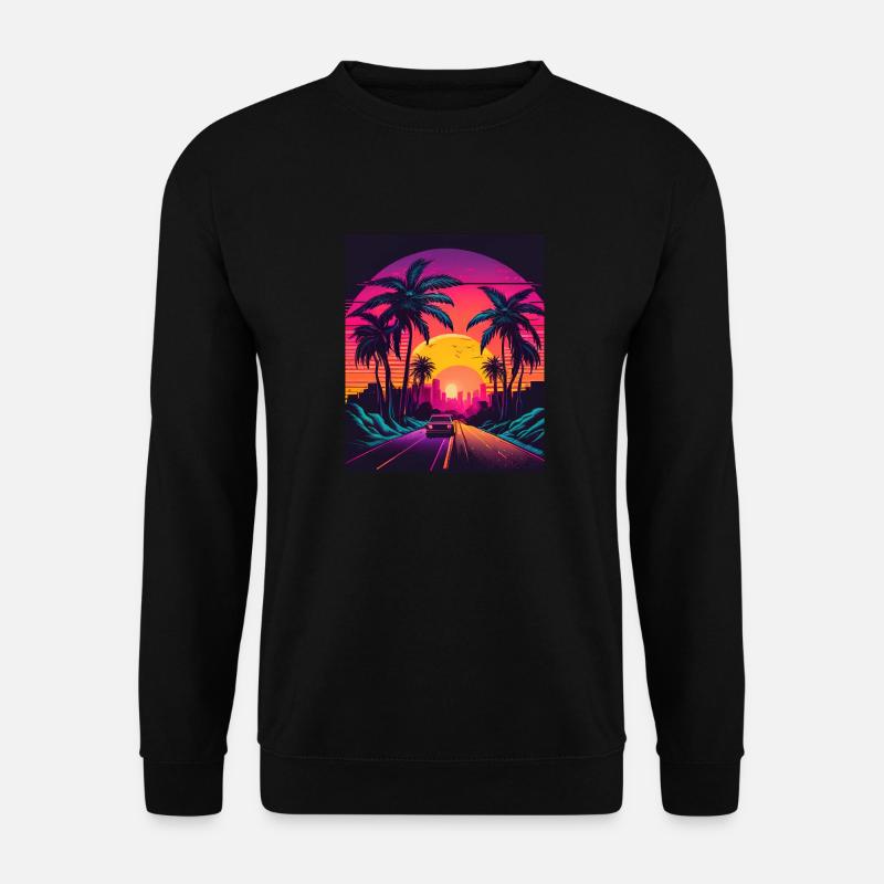 Retrowave Synthwave 80s Design - Unisex Pullover - Schwarz