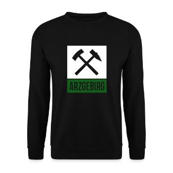 Arzgebirg Hammer Bergbau - Unisex Pullover - Schwarz - Vorne - Alina (178cm) & Michal (187cm)