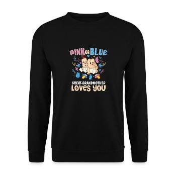 Pink or Blue Great-Grandmother Loves You Best - Unisex Pullover - Schwarz - Vorne - Alina (178cm) & Michal (187cm)