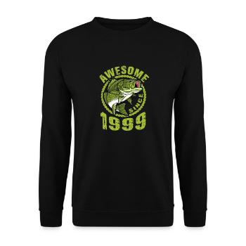 Awesome since 1999. Angel, Angler Geburtstag - Unisex Pullover - Schwarz - Vorne - Alina (178cm) & Michal (187cm)