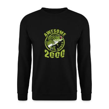 Awesome since 2000. Angel, Angler Geburtstag - Unisex Pullover - Schwarz - Vorne - Alina (178cm) & Michal (187cm)