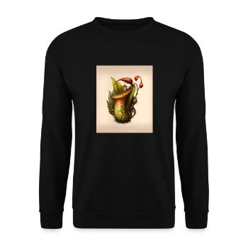 Carnivorous Plants House Plant Graphic Bug Eating - Unisex Pullover - Schwarz - Vorne - Alina (178cm) & Michal (187cm)