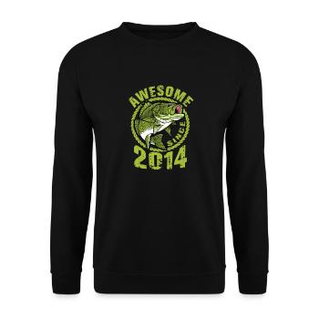 Génial depuis 2014. Angel, l’anniversaire du pêcheur - Sweat-shirt Unisexe - noir - Devant - Alina (178cm) & Michal (187cm)