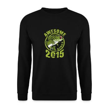 Awesome since 2015. Angel, Angler Birthday - Unisex Sweatshirt - black - Front - Alina (178cm) & Michal (187cm)