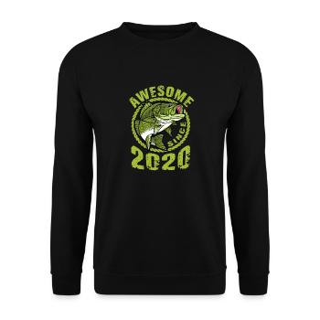 Awesome since 2020. Angel, Angler's Birthday - Unisex Sweatshirt - black - Front - Alina (178cm) & Michal (187cm)