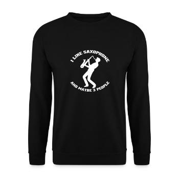 Saxophon Instrument Saxofon Musik Saxophonist - Unisex Pullover - Schwarz - Vorne - Alina (178cm) & Michal (187cm)