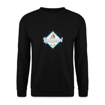 Limassol Stadt Zypern Retro Segelschiff Vintage - Unisex Pullover - Schwarz - Vorne - Alina (178cm) & Michal (187cm)