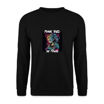 Graffiti Style - Punk Girl in Town 6 - Unisex Sweatshirt - black - Front - Alina (178cm) & Michal (187cm)