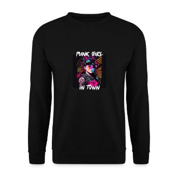 Graffiti Style - Punk Girl in Town 1 - Unisex Sweatshirt - black - Front - Alina (178cm) & Michal (187cm)