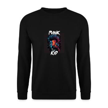 Graffiti Style - Cooles Punk Kind 7 - Unisex Pullover - Schwarz - Vorne - Alina (178cm) & Michal (187cm)