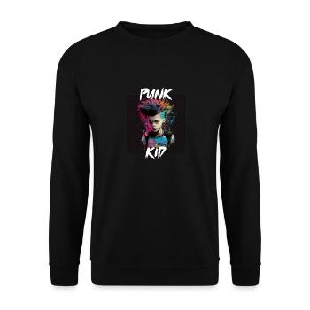Graffiti Style - Cooles Punk Kind 1 - Unisex Pullover - Schwarz - Vorne - Alina (178cm) & Michal (187cm)