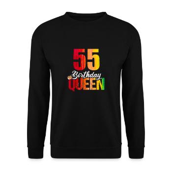 55 years old 55 birthday Birthday Queen - Unisex Sweatshirt - black - Front - Alina (178cm) & Michal (187cm)