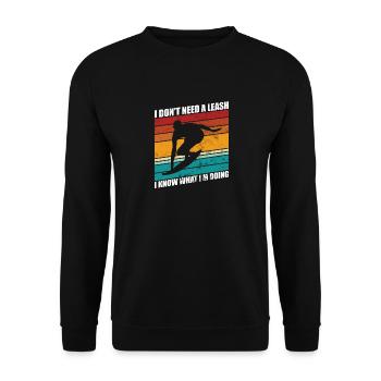 Surfer brauche keine leine lustiges surfen - Unisex Pullover - Schwarz - Vorne - Alina (178cm) & Michal (187cm)