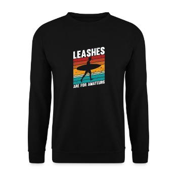 Surfer keine Leine lustiges surfer motif - Unisex Pullover - Schwarz - Vorne - Alina (178cm) & Michal (187cm)
