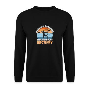 Bogenschießen wochenend vorhersage pfeile schießen - Unisex Pullover - Schwarz - Vorne - Alina (178cm) & Michal (187cm)
