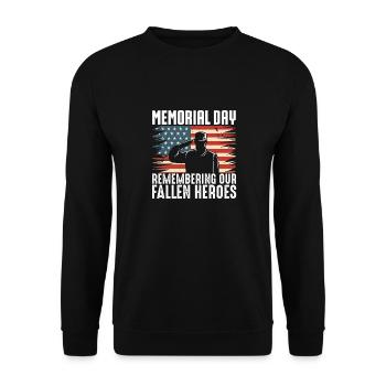 Memorial Day Commemoration of Our Fallen Heroes - Unisex Sweatshirt - black - Front - Alina (178cm) & Michal (187cm)