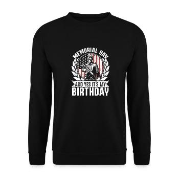 Memorial Day Geburtstag USA Amerikanische Flagge M - Unisex Pullover - Schwarz - Vorne - Alina (178cm) & Michal (187cm)
