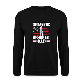 Happy Memorial Day USA American Flag Controversy - Unisex Sweatshirt - black - Front - Alina (178cm) & Michal (187cm)