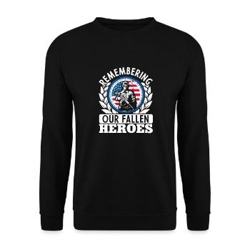 Memorial Day Commemoration of Our Fallen Heroes - Unisex Sweatshirt - black - Front - Alina (178cm) & Michal (187cm)