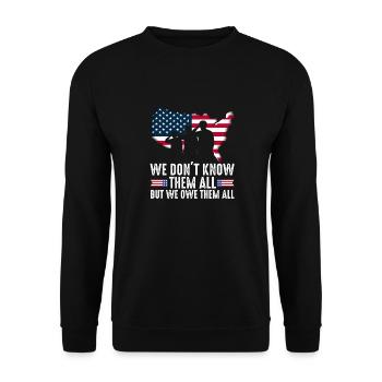 Nous ne les connaissons pas tous, mais nous leur devons - Sweat-shirt Unisexe - noir - Devant - Alina (178cm) & Michal (187cm)