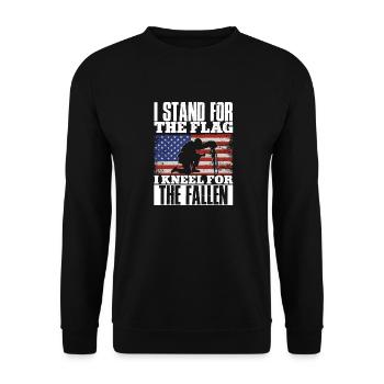 Memorial Day Fourth July Veterans Soldier Patriotisc - Unisex Sweatshirt - black - Front - Alina (178cm) & Michal (187cm)