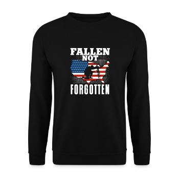 Gefallen nicht vergessen Gedenktag Veteranen Milit - Unisex Pullover - Schwarz - Vorne - Alina (178cm) & Michal (187cm)