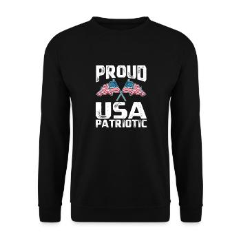 Commemoration Day Fourth of July Proud of the USA Patriotis - Unisex Sweatshirt - black - Front - Alina (178cm) & Michal (187cm)