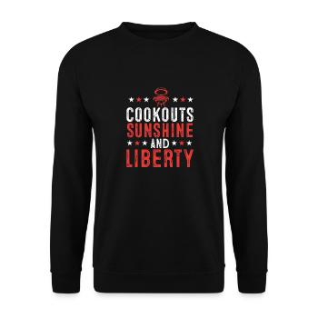 Memorial Day Fourth of July Cookouts Sunshine and - Unisex Sweatshirt - black - Front - Alina (178cm) & Michal (187cm)