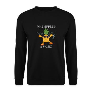 Ananas Music Notes Clef Vitamins Tropical Fruits - Sweat-shirt Unisexe - noir - Devant - Alina (178cm) & Michal (187cm)