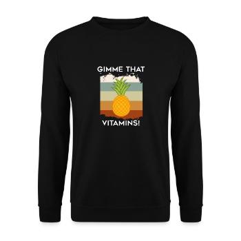 Des ananas et des fruits tropicaux sains me - Sweat-shirt Unisexe - noir - Devant - Alina (178cm) & Michal (187cm)